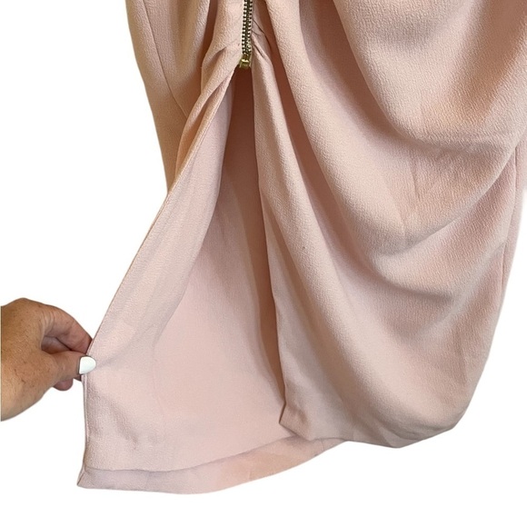 NWT Dress the Population Ivy Exposed Zipper Plunging Midi Dress, Blush, Size S - Picture 4 of 7